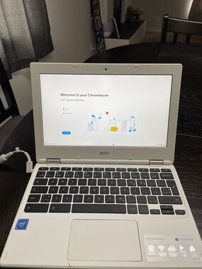 Acer White Chromebook with Black Keyboard